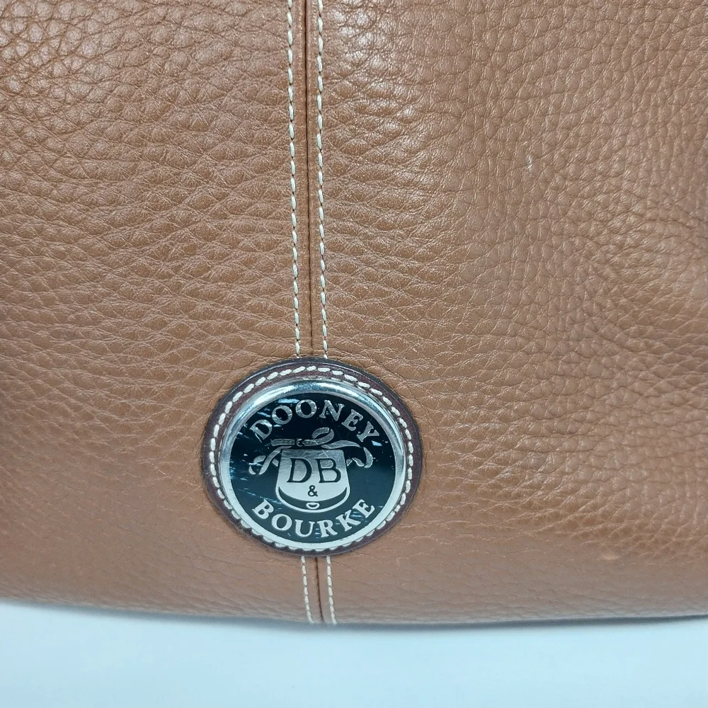 Dooney & Bourke All Weather Leather 2 Shoulder Brown Pebble Tote Bag - Picture 6 of 16